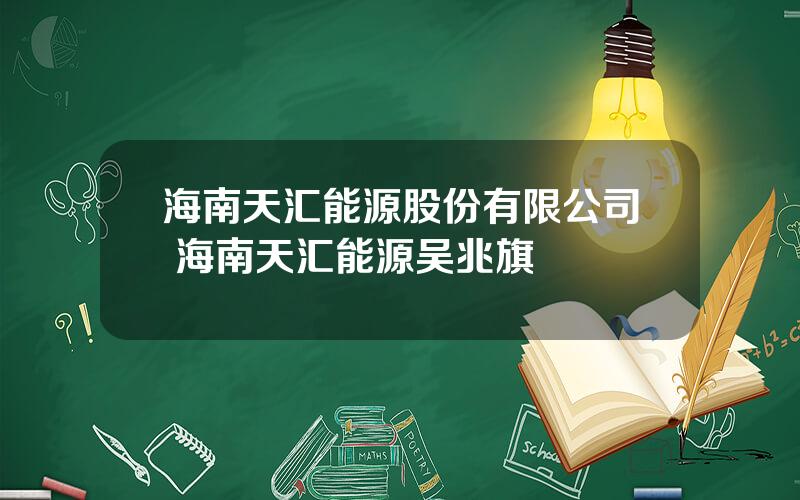 海南天汇能源股份有限公司 海南天汇能源吴兆旗